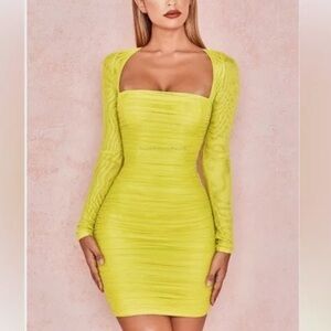 House of CB Valentina Bright Yellow Dress